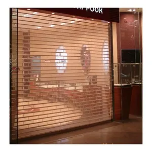 Chinês transparente fabricante de cristal plástico rolando obturador da porta peças