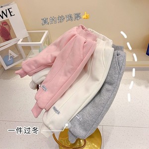 Tongxingyuan Baby Girls Sweatpants Thickened Fleece <b>Lined</b> Warm Winter <b>Pants</b> Loose Fit Breathable For Outdoor Wear - Product Image 4