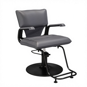 Fashionable and Simple Metal <b>Barber</b> Salon <b>Chair</b> with Leather Seat Height -Adjustable Hydraulic Pump-Modern Design - Product Image 2