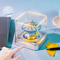 Calendrier 3D Carrousel 2027 avec Bloc-Notes, Chevaux Sous Auvent, Notes en Papier Sculpté et Présentoir en Acrylique Lumineux