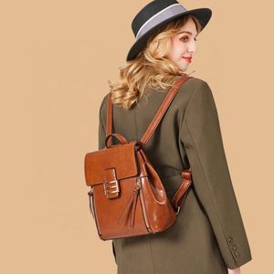 <b>Ladies</b> Genuine Leather Shoulder Bag Multi Function Fashion Women Handbag Casual <b>Backpack</b> - Product Image 4