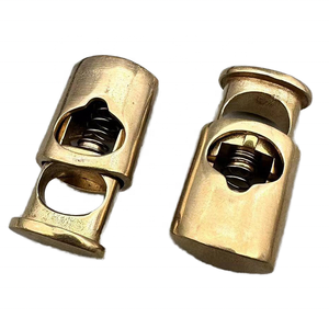 Garment Drawstring Brass Stopper <b>Toggle</b> Clasp Buckle Spring Snap Rope <b>Clamp</b> Cord Lock Marine Rigging Yacht Boat Hardware Brass S - Product Image 1