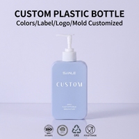 Shampooing cosmétique personnalisé 100ml Savon liquide Bouteilles carrées vides en plastique HDPE avec pompe
