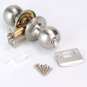 กุญแจล็อคประตูทรงกระบอกแบบ 3 คันโยก สแตนเลส US 304 คุณภาพพรีเมียม สำหรับความปลอดภัยและความเป็นส่วนตัว ใช้ได้กับประตูบ้าน ห้องน้ำ แบบไม่ใช้กุญแจ 3 - Product Image 2