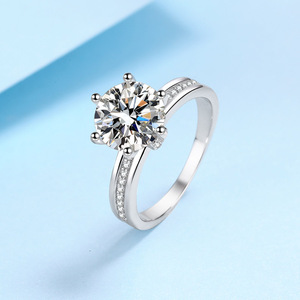 Anillo Geométrico <span class=keywords><strong>de</strong></span> Plata <span class=keywords><strong>de</strong></span> Ley S925 con Moissanita Color D para Mujer, Chapado en Oro Pt950, Lujoso Anillo <span class=keywords><strong>de</strong></span> Compromiso con Soporte Vacío para <span class=keywords><strong>Diamante</strong></span>, Directo <span class=keywords><strong>de</strong></span> Fábrica - Product Image 3