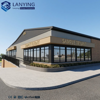 Almacén Moderno de Estructura de Acero con Muro Cortina de Vidrio, Edificio Industrial Prefabricado para Manufactura