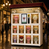Distributeur automatique de fleurs intelligent en acier inoxydable pour extérieur, écran tactile 22 pouces, armoire réfrigérée étanche, gestion basée sur le cloud
