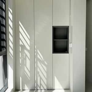 Gabinete de fregadero de lavandería de <span class=keywords><strong>aluminio</strong></span> moderno personalizado para <span class=keywords><strong>lavadora</strong></span> incorporada para hoteles y villas muebles de balcón - Product Image 1