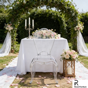 เก้าอี้เรซิ่นใส ดีไซน์ใหม่ล่าสุด สไตล์เจ้าหญิง สำหรับงานแต่งงาน ห้องรับประทานอาหาร และงานเลี้ยง - Product Image 4