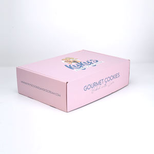 Boîte postale d'expédition ondulée rose avec logo imprimé personnalisé boîte et emballage de gâteau de cupcake de pizza - Product Image 3