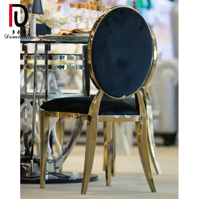 hot selling model wedding furniture stainless steel round back hotel chair