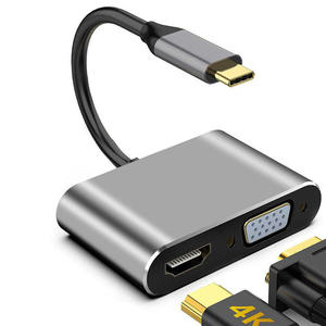 Горячая распродажа, док-станция 2 в 1 с USB-концентратором для ПК/ноутбука/коммутатора, многофункциональная док-станция H D M <span class=keywords><strong>I</strong></span> VGA Type-C для Windows - Product Image 1