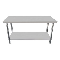 Table de cuisine industrielle en acier inoxydable résistant à la corrosion pour hôtel, restaurant, boulangerie