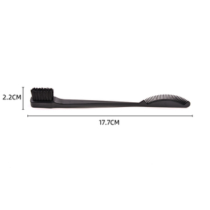 Venta al por mayor de fábrica de plástico antiestático 2 en 1 Cepillo de control de bordes colores personalizados peine de cejas de doble cabeza cepillo de borde de nailon - Product Image 2