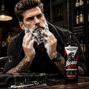 <span class=keywords><strong>Kit</strong></span> de toilettage pour <span class=keywords><strong>barbe</strong></span> BARBERBATTLE, 20+ ans d'expérience, enrichi en vitamines, huile de coco et d'olive, réduit les nœuds, shampoing 2-en-1 pour <span class=keywords><strong>barbe</strong></span> et visage pour hommes - Product Image 1