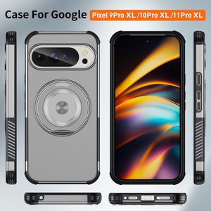 เคสโทรศัพท์แม่เหล็กแบบด้านสำหรับ Google Pixel 11 9 10 Pro XL แบบขายส่ง พร้อมการปกป้อง 360 องศา °   ฝาหลังป้องกันแบบวงแหวนโลหะ - Product Image 6