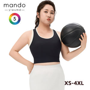 2025 nuevo logotipo personalizado gran oferta sujetador de <span class=keywords><strong>Yoga</strong></span> al aire libre correr gimnasio Fitness acanalado Top entrenamiento chaleco Sujetador deportivo de gran tamaño - Product Image 2