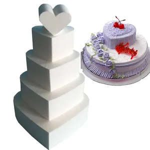 心形蛋糕装饰用品泡沫模具糖工艺派对Diy蛋糕装饰假人造型聚苯乙烯泡沫塑料练习
