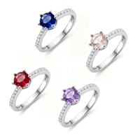 Bague personnalisée OEM en argent sterling 925 plaqué rhodium avec pierre centrale ronde en zircon et bande pavée pour mariage féminin