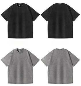 T-shirt StreetWear en coton vierge de haute qualité T-shirt lavé avec logo imprimé personnalisé T-shirt blanc lourd pour hommes - Product Image 3