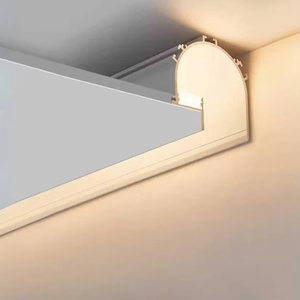 Profilé LED en aluminium encastré sans cadre SDW100R pour plâtre, avec diffuseur laiteux et joint d'angle - Product Image 2