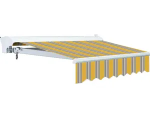 Cubierta retráctil de aluminio para toldo, impermeable, protección contra la lluvia, toldo retráctil para patio con mango Manual de manivela