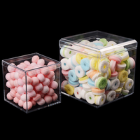 Boîtes d'affichage de cube carré PS en plastique Offre Spéciale boîte-cadeau conteneurs de cube avec couvercle conteneur de stockage de bonbons
