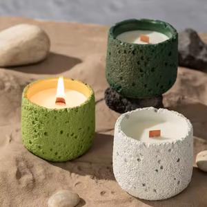 <span class=keywords><strong>Bougeoir</strong></span> coloré de conception originale pot de bougie en béton en céramique vide givré bougie mate mignonne - Product Image 2