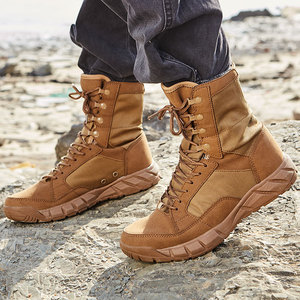 <span class=keywords><strong>Bottes</strong></span> de combat en cuir de vachette de qualité supérieure, durables, noires, tactiques - Product Image 1