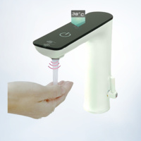Robinet intelligent à LED numérique tactile et à détection pour salle de bain, mélangeur d'eau chaude et froide, usage commercial et domestique