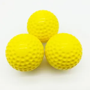 Hot selling wholesale 9 inch yellow machine pitching training dimpled baseball