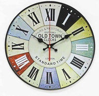 Horloge murale de 30 mm d'épaisseur, design contemporain, style antique, mouvement à quartz chinois, couleur chocolat, cadre en tissu sur mesure