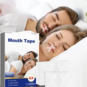 Ruban de bouche pour dormir 30 bandes de sommeil Forme X Hypoallergénique Qualité supérieure Bandes de ronflement Enlèvement sans douleur Transparent
