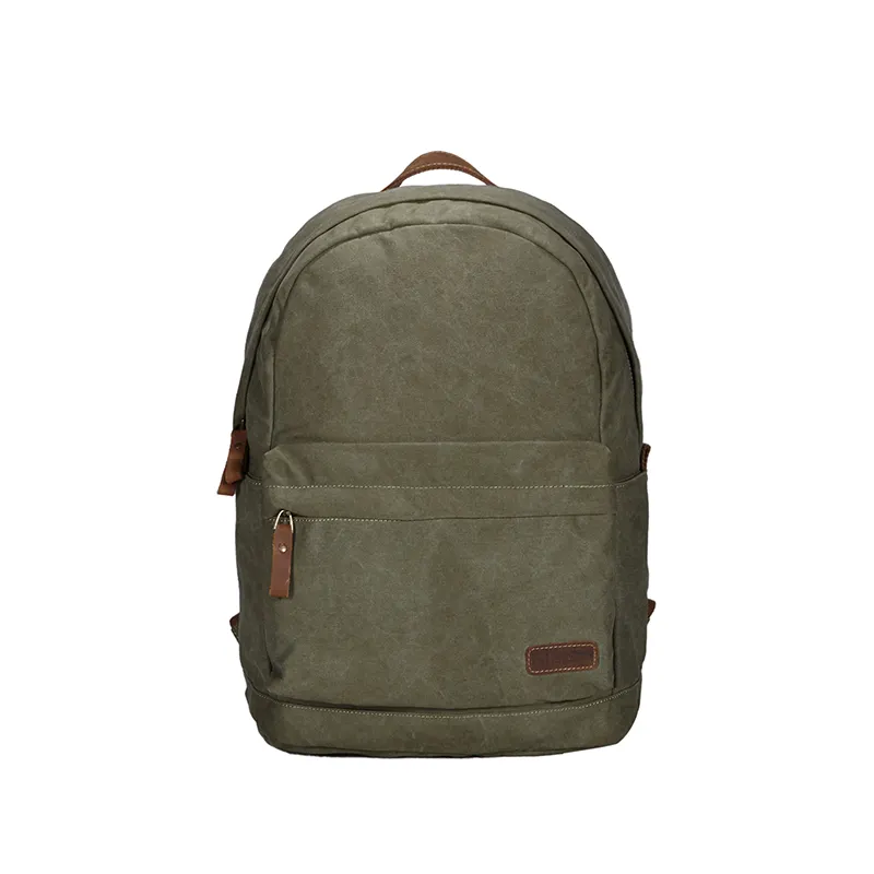 Waterproof School Canvas Backpack Hot Selling Leisure Eco Friendly Wholesale Custom Crazy Leather Large Unisex Men Cotton