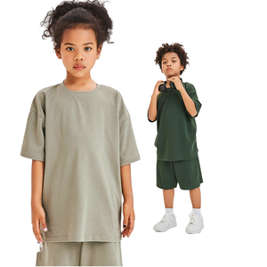 T-shirt Brouillard Terre 19 Couleur <span class=keywords><strong>Série</strong></span> 230gsm 100% Coton pour Enfants Épaule Drop Impression Numérique Manches Courtes Tous Âges Surdimensionnés T-shirts - Product Image 4