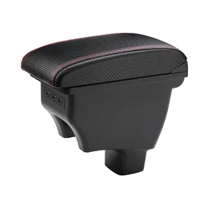 Car Armrest Console Storage Box Black Microfiber Rotatable Center Box for Suzuki sx4