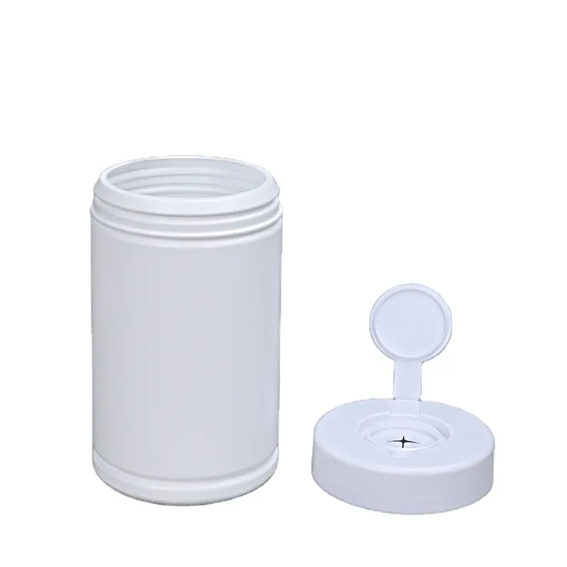 Wholesale empty durable high grade quality unique luxury HDPE Plastic Jars for 75% Alcohol Wet Towel Storage