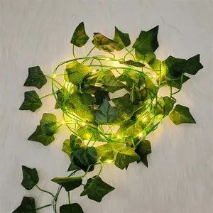Guirnalda de hojas de hiedra falsa de plástico para decoración de exteriores, planta colgante artificial, cadena de luces <span class=keywords><strong>LED</strong></span> al <span class=keywords><strong>por</strong></span> <span class=keywords><strong>mayor</strong></span> - Product Image 1