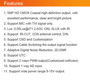 HS 5MP <span class=keywords><strong>AHD</strong></span> Board CCTV Hot Bán máy ảnh PCB board chất lượng cao mô-đun máy ảnh tùy chỉnh UTC <span class=keywords><strong>OSD</strong></span> menu TVI trong âm thanh 2 chiều PWM O - Product Image 6