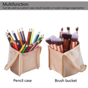 Pochette à pinceaux de maquillage en plastique avec fermeture éclair, résistante à l'eau, pliable, portable, organiseur de cosmétiques, étui de voyage personnalisé - Product Image 6