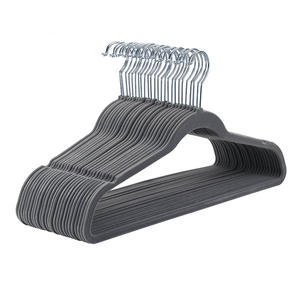 Best-seller Cintres en tissu <span class=keywords><strong>velours</strong></span> antidérapant Cintres en <span class=keywords><strong>velours</strong></span> noir Vente en gros - Product Image 1