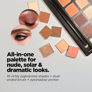 Palette de fards à paupières nude mats et waterproof, marque privée, sans cruauté, végane, avec paillettes - Product Image 4