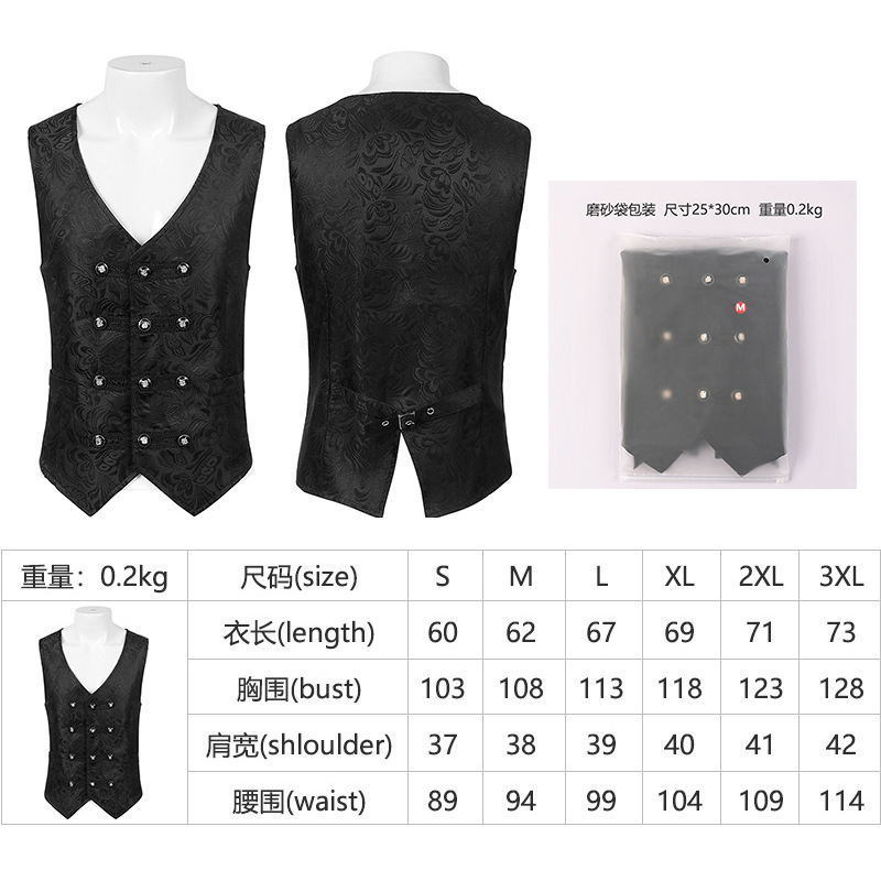 Gilet noir à trois boutons