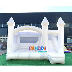 สไลด์บ้านเด้งสีขาวสำหรับเด็กงานปาร์ตี้สั่งทำปราสาทเด้งงานแต่งงานแบบเป่าลมพร้อมสไลด์ขายส่งสำหรับวันเกิดเด็ก - Product Image 5