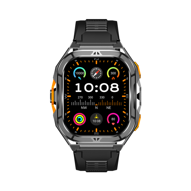DF X5 Smart Watch 1.96inch AMOLED Display 100 Sports Mode 50m Waterproof GPS Outdoor Watch for Health Monitoring IOS Operation