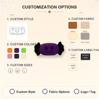 Peluche Bonbon d'Halloween Personnalisée, Jouet en Peluche Doux, Poupée Mignonne à Yeux Étoilés, Décoration Festive Sucrée, Faible MOQ, OEM ODM