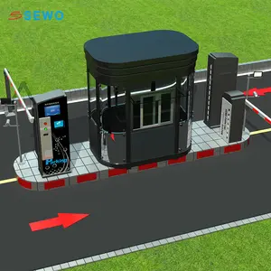 SEWO车辆门禁电子道闸，带智能停车支付站，用于停车场道路入口出口