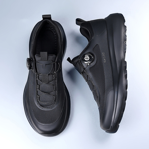 Chaussures <span class=keywords><strong>de</strong></span> course pour hommes, entièrement noires, avec système <span class=keywords><strong>de</strong></span> laçage à boucle rotative, baskets athlétiques, chaussures <span class=keywords><strong>de</strong></span> marche légères, chaussures <span class=keywords><strong>de</strong></span> sport amortissantes - Product Image 6