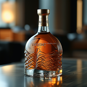 Usine Vente De Luxe 700ml 750ml <span class=keywords><strong>Cognac</strong></span> Bouteille En Verre Xo Liqueur Brandy Tequila Esprit Rhum Plat Borosilicate <span class=keywords><strong>Base</strong></span> En Verre - Product Image 4