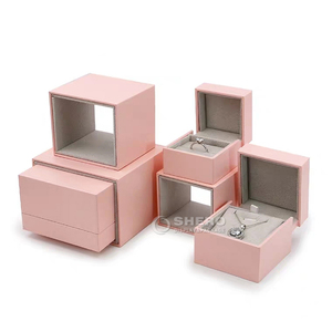 Factory Imitate Leather Paper <b>Necklace</b> Box Custom Outsourced Materials Plastic Boxes Luxury Velvet Insert Jewelry Plastic Box - Product Image 4